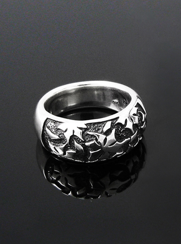 Lunar Flower silver ring